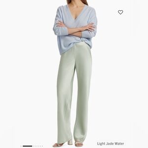 NWOT LAST PAIR Vince Satin Bias Pants in Green